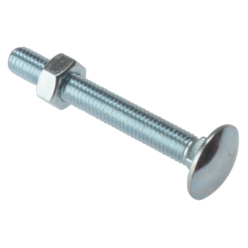 Fixings & Fasteners Carriage Bolt & Nut ZP M8 x 100mm (Bag of 10)