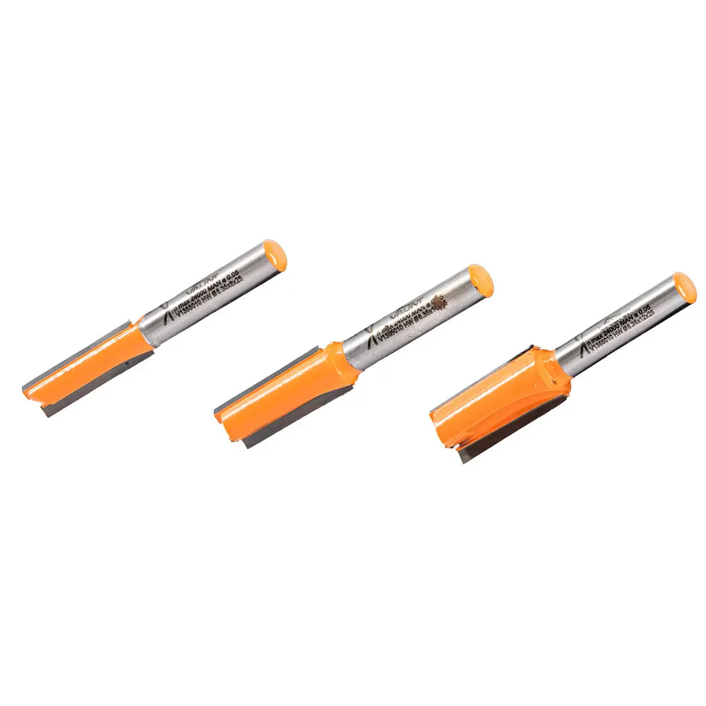 Vaunt 3 Piece Router Cutters 8.0mm/10mm/12mm Straight 1/4" Shank Set