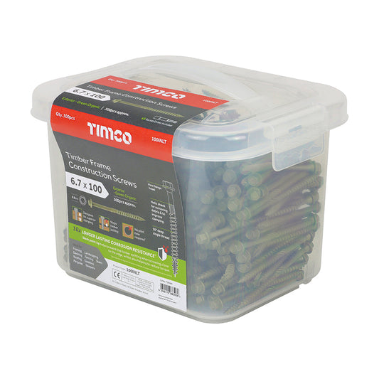 TIMCO 6.7 x 100 Timber Frame Construction & Landscaping Screws - Hex - Exterior (Box of 300)