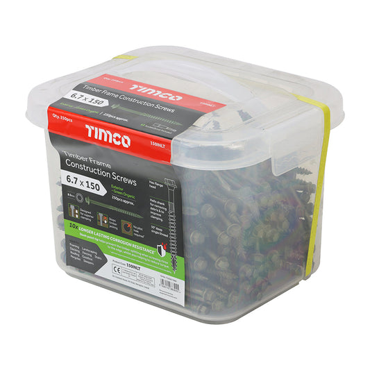 TIMCO 6.7 X150 Timber Frame Construction & Landscaping Screws - Hex - Exterior (Box of 250)