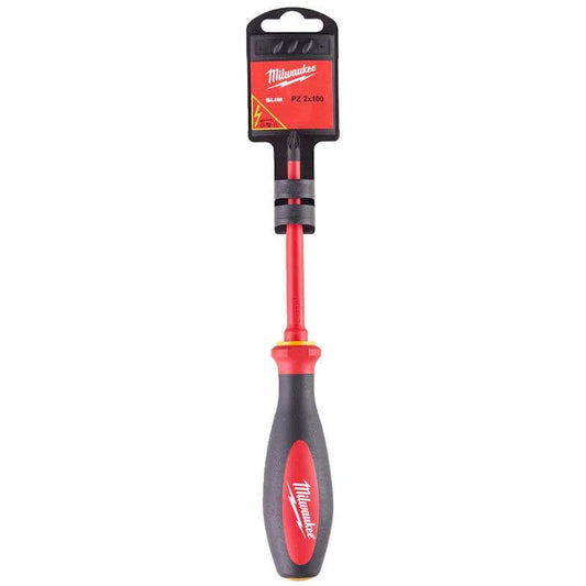 Milwaukee PZ2 x 100mm Slim VDE Pozi Drive Screwdriver