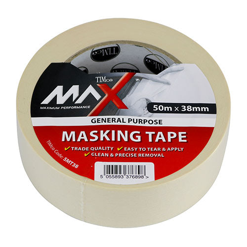 TIMCO Masking Tape – Cream 50m x 38mm
