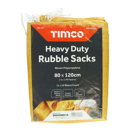 TIMCO Rubble Sacks - Heavy Duty 80 X 120cm (10 Pack)